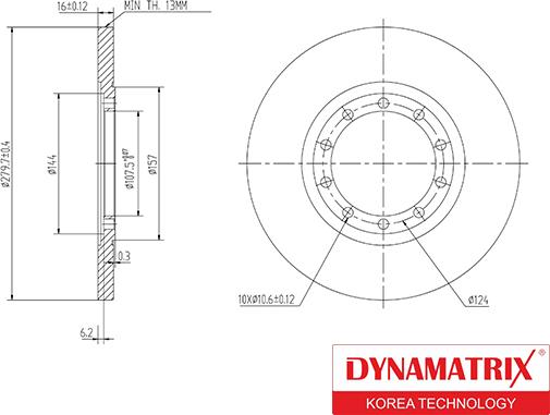 Dynamatrix DBD1537 - Гальмівний диск autocars.com.ua