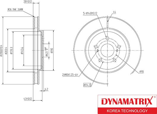 Dynamatrix DBD1544 - Гальмівний диск autocars.com.ua