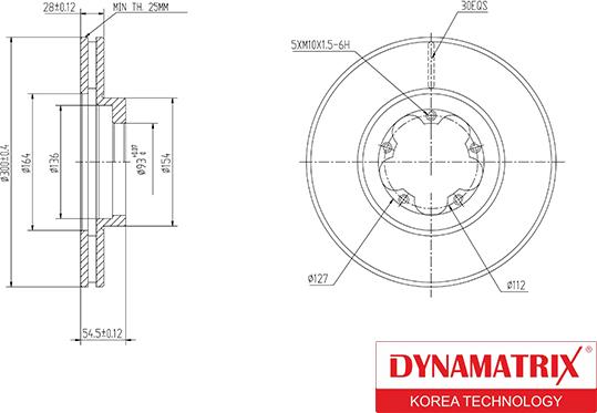 Dynamatrix DBD1555 - Тормозной диск avtokuzovplus.com.ua