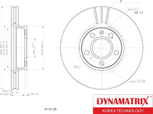 Dynamatrix DBD1559 - Гальмівний диск autocars.com.ua