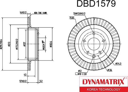 Dynamatrix DBD1579 - Тормозной диск avtokuzovplus.com.ua