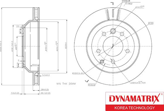 Dynamatrix DBD1580 - Гальмівний диск autocars.com.ua