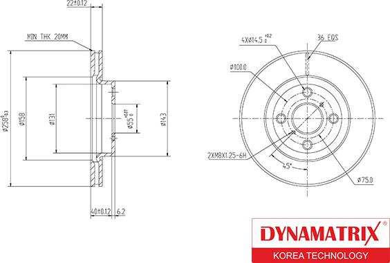 Dynamatrix DBD1587 - Тормозной диск autodnr.net