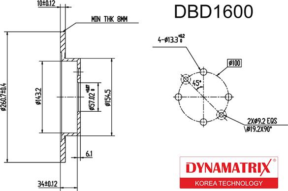 Dynamatrix DBD1600 - Тормозной диск autodnr.net