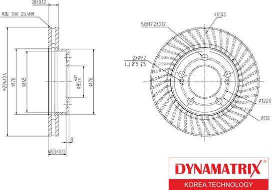 Dynamatrix DBD1627 - Тормозной диск avtokuzovplus.com.ua