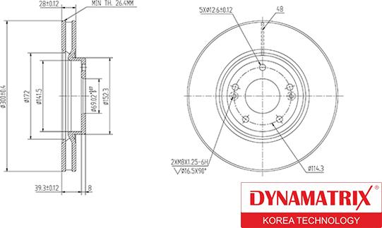 Dynamatrix DBD1630 - Гальмівний диск autocars.com.ua