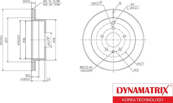 Dynamatrix DBD1660 - Гальмівний диск autocars.com.ua