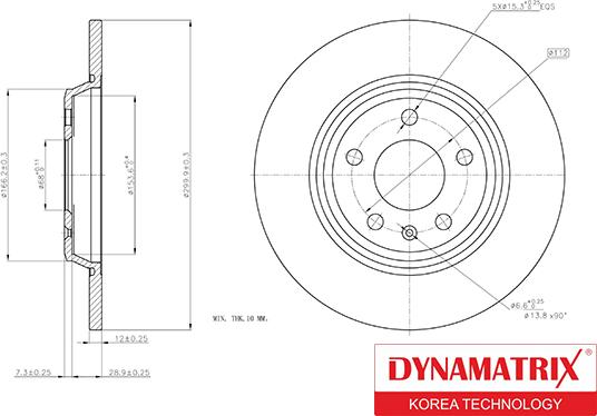 Dynamatrix DBD1666 - Тормозной диск avtokuzovplus.com.ua