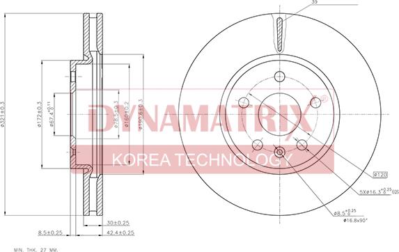 Dynamatrix DBD1722C - Тормозной диск avtokuzovplus.com.ua