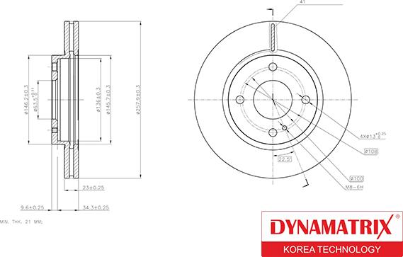 Dynamatrix DBD1740 - Тормозной диск avtokuzovplus.com.ua