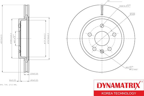 Dynamatrix DBD1805C - Тормозной диск avtokuzovplus.com.ua