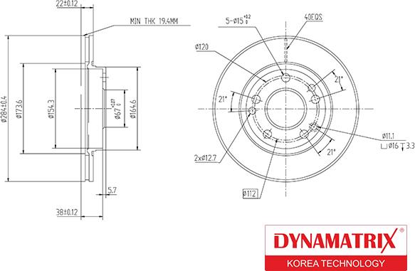 Dynamatrix DBD181 - Тормозной диск avtokuzovplus.com.ua