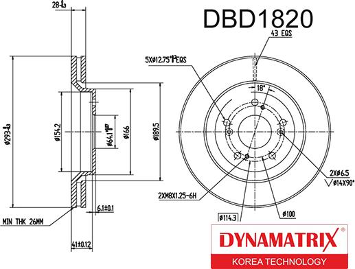 Dynamatrix DBD1820 - Тормозной диск autodnr.net