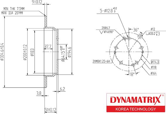 Dynamatrix DBD1860 - Гальмівний диск autocars.com.ua