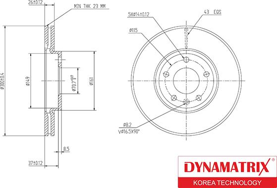 Dynamatrix DBD1870 - Тормозной диск autodnr.net