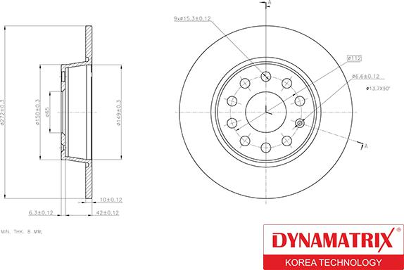Dynamatrix DBD1895 - Гальмівний диск autocars.com.ua