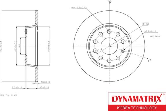 Dynamatrix DBD1895 - Тормозной диск avtokuzovplus.com.ua