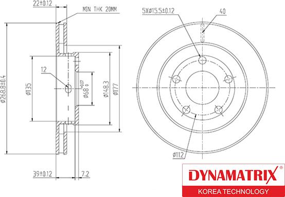 Dynamatrix DBD1896C - Тормозной диск avtokuzovplus.com.ua