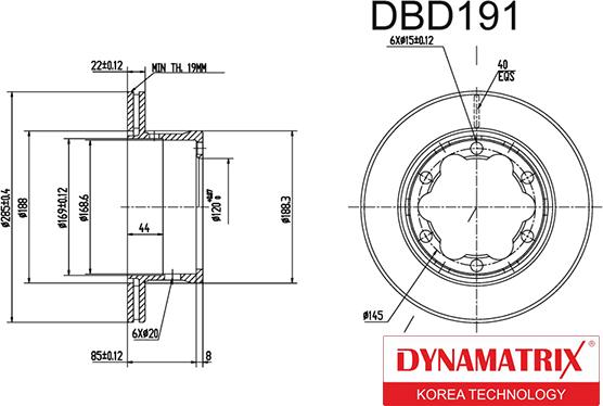 Dynamatrix DBD191 - Гальмівний диск autocars.com.ua