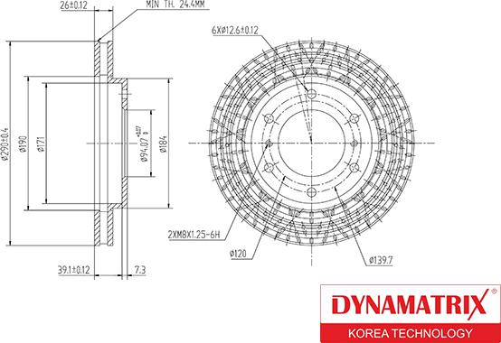 Dynamatrix DBD1937 - Тормозной диск avtokuzovplus.com.ua