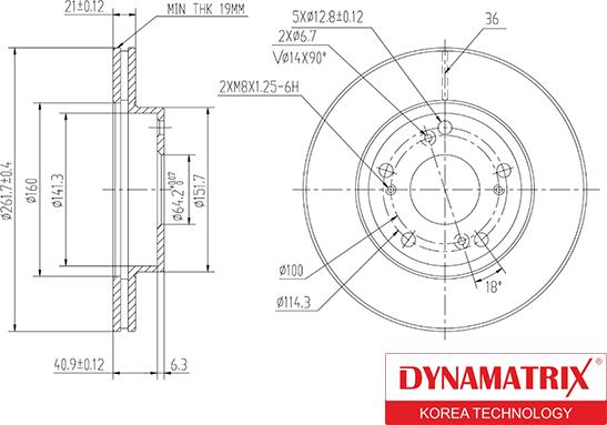 Dynamatrix DBD1939 - Тормозной диск avtokuzovplus.com.ua