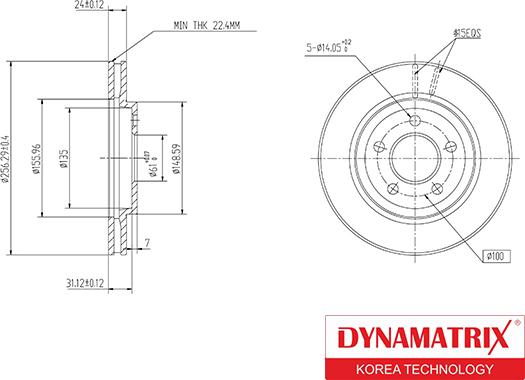 Dynamatrix DBD2001 - Гальмівний диск autocars.com.ua