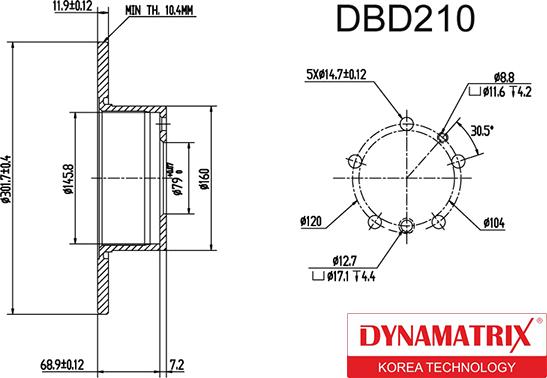 Dynamatrix DBD210 - Тормозной диск autodnr.net