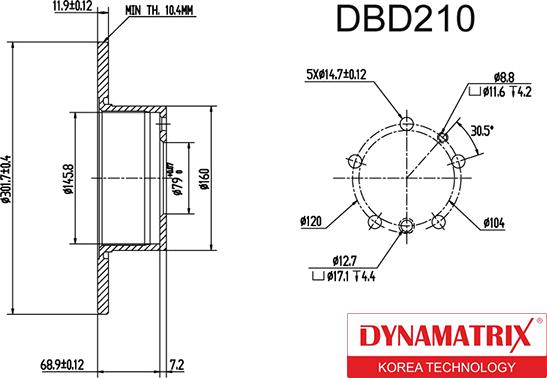 Dynamatrix DBD210 - Тормозной диск avtokuzovplus.com.ua