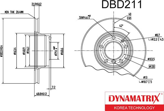 Dynamatrix DBD211 - Гальмівний диск autocars.com.ua