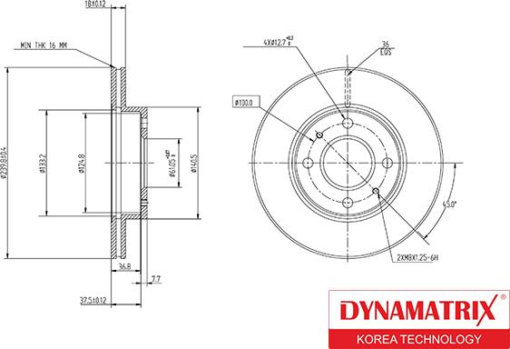 Dynamatrix DBD227 - Гальмівний диск autocars.com.ua