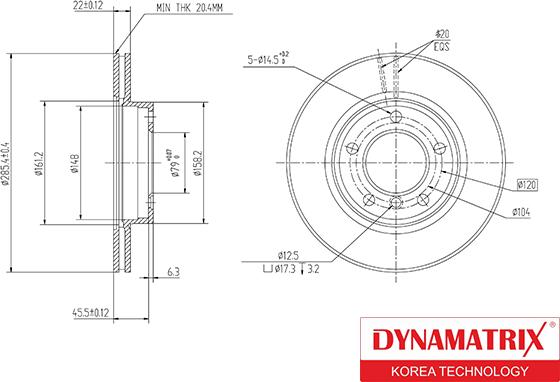 Dynamatrix DBD258 - Тормозной диск avtokuzovplus.com.ua