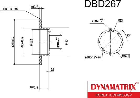 Dynamatrix DBD267 - Тормозной диск avtokuzovplus.com.ua