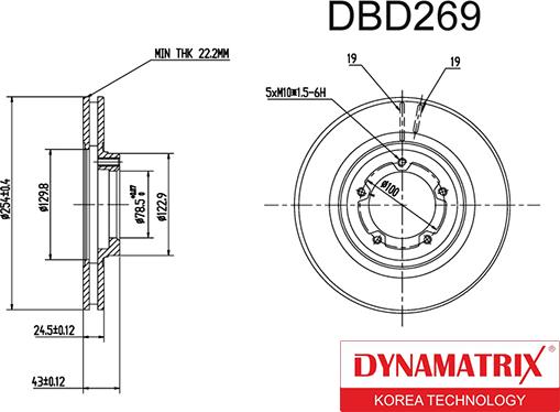 Dynamatrix DBD269 - Тормозной диск avtokuzovplus.com.ua