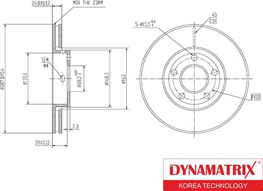 Dynamatrix DBD320 - Гальмівний диск autocars.com.ua