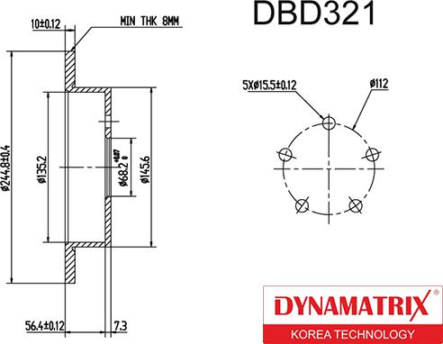 Dynamatrix DBD321 - Гальмівний диск autocars.com.ua