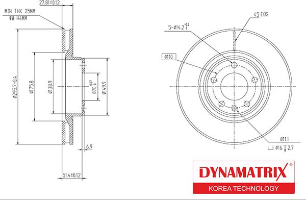 Dynamatrix DBD330 - Гальмівний диск autocars.com.ua