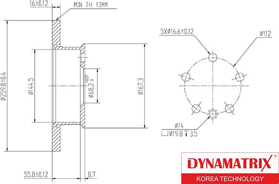 Dynamatrix DBD426 - Тормозной диск autodnr.net