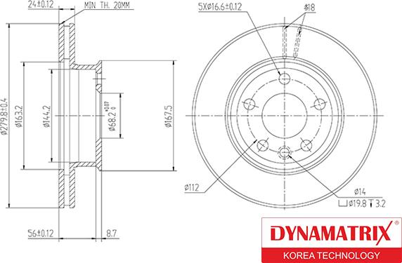 Dynamatrix DBD427 - Тормозной диск avtokuzovplus.com.ua