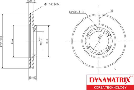 Dynamatrix DBD464 - Гальмівний диск autocars.com.ua