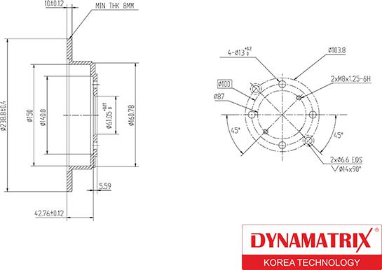 Dynamatrix DBD468 - Тормозной диск avtokuzovplus.com.ua