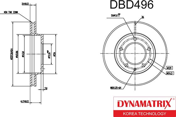 Dynamatrix DBD496 - Тормозной диск avtokuzovplus.com.ua