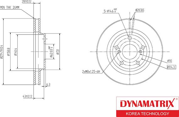 Dynamatrix DBD501 - Тормозной диск avtokuzovplus.com.ua