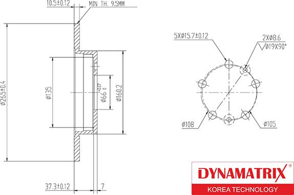 Dynamatrix DBD556 - Тормозной диск avtokuzovplus.com.ua