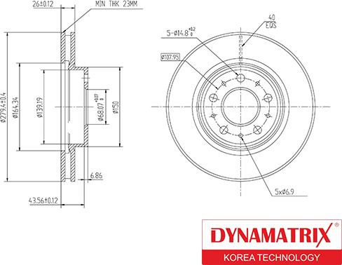 Dynamatrix DBD605 - Тормозной диск avtokuzovplus.com.ua