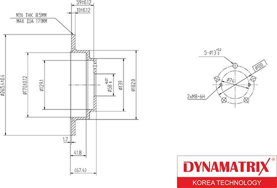 Dynamatrix DBD678 - Тормозной диск avtokuzovplus.com.ua