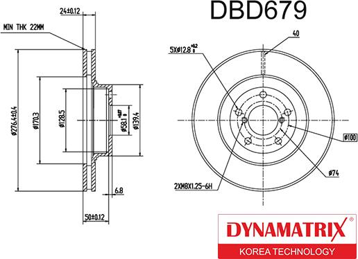 Dynamatrix DBD679 - Гальмівний диск autocars.com.ua