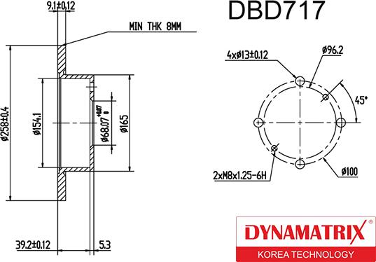 Dynamatrix DBD717 - Тормозной диск avtokuzovplus.com.ua