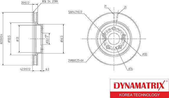 Dynamatrix DBD799 - Тормозной диск avtokuzovplus.com.ua