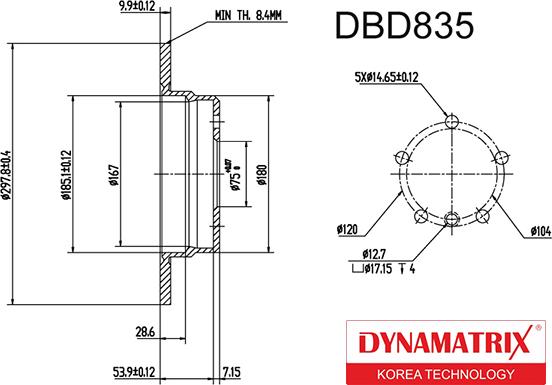 Dynamatrix DBD835 - Гальмівний диск autocars.com.ua