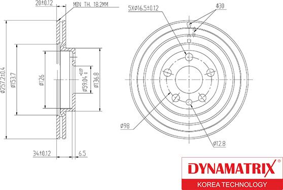 Dynamatrix DBD842 - Тормозной диск avtokuzovplus.com.ua